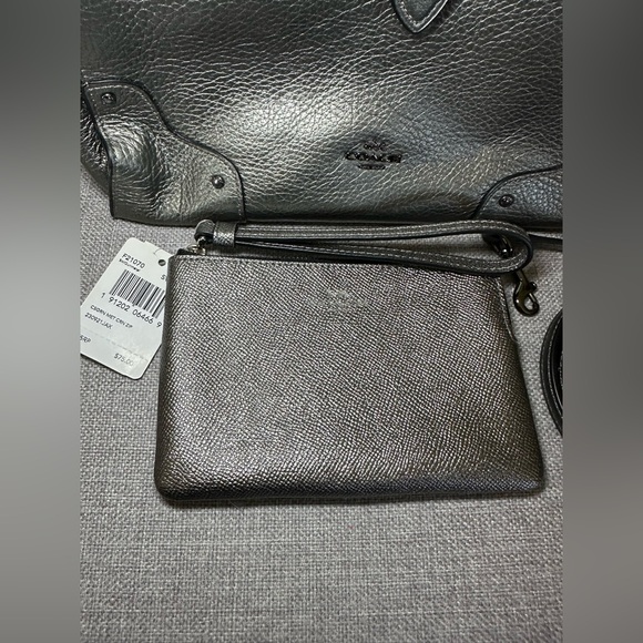 Coach Grey Leather Satchel with Matching Wristlet - Picture 2 of 8